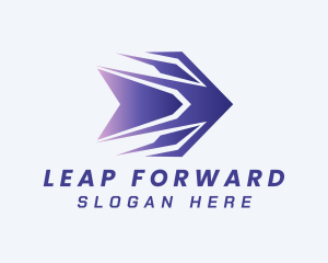 Purple Forwarding Arrow logo design