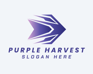 Purple Forwarding Arrow logo design