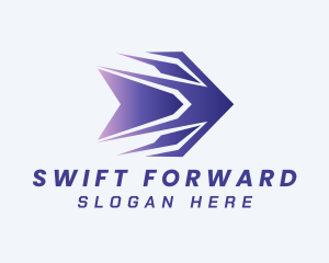 Purple Forwarding Arrow logo design