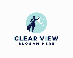 Window Cleaner Man logo design