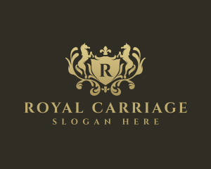 Royal Ornament Shield Horse logo design