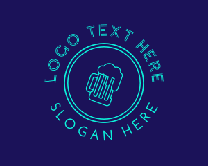 Neon Beer Badge Wordmark logo