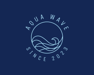 Water Surfing Wave logo design