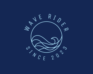 Water Surfing Wave logo