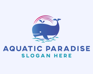 Aquatic Marine Whale logo design