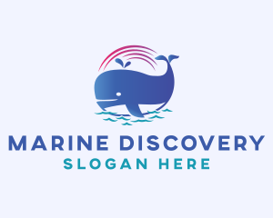 Aquatic Marine Whale logo design