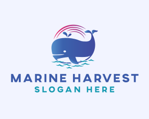 Aquatic Marine Whale logo design