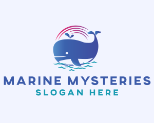 Aquatic Marine Whale logo design