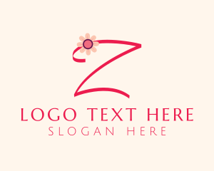 Pink Flower Letter Z logo