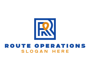 GPS Pin Letter R logo