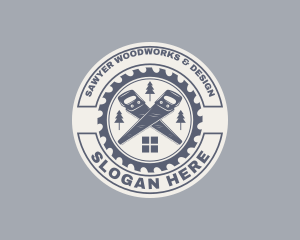 Hand Saw Carpentry logo design