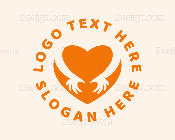 Orange Heart Hands Logo