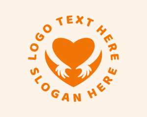 Orange Heart Hands  logo