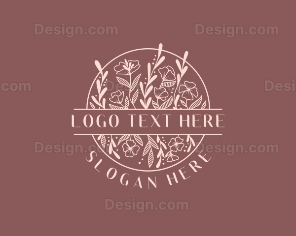 Floral Garden Emblem Logo