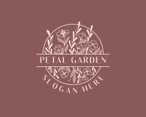 Floral Garden Emblem logo design