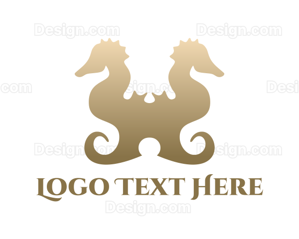 Gold Double Seahorse Logo