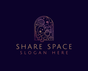 Space Astronaut Universe  logo design