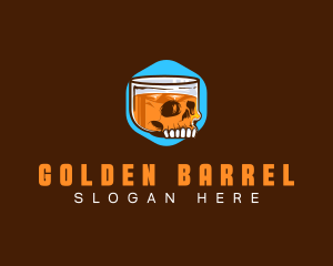 Skull Whiskey Liquor  logo design