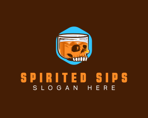 Skull Whiskey Liquor  logo design