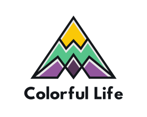 Multi Color Triangle Mountain logo design