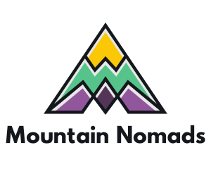 Multi Color Triangle Mountain logo design