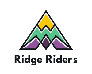 Multi Color Triangle Mountain logo design