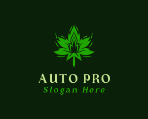 Marijuana Leaf Flame  logo