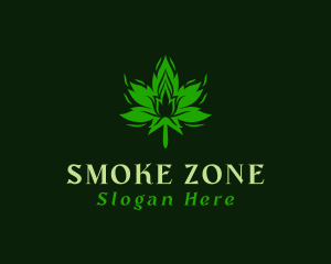 Marijuana Leaf Flame  logo design