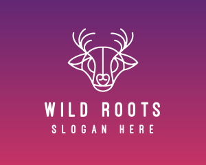 Wild Deer Head  logo design