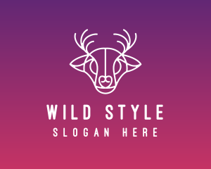 Wild Deer Head  logo design