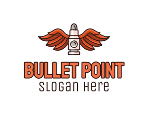 Winged Bullet Rocket logo design