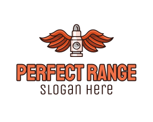 Winged Bullet Rocket logo design