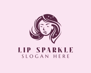 Woman Hair Sparkle logo design