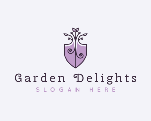 Flower Plant Shovel  logo design