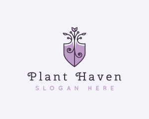 Flower Plant Shovel  logo design