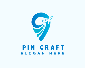 Tourist Airplane Pin logo design