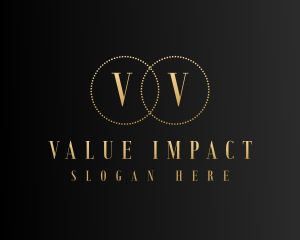 Metallic Gold Rings Monogram logo