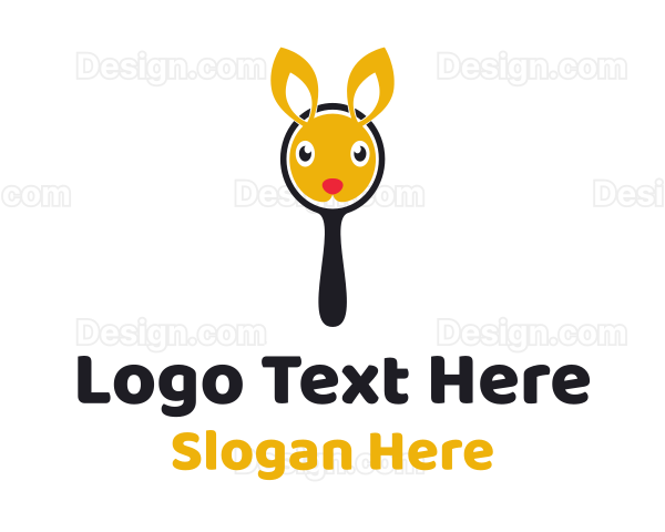 Bunny Magnifying Glass Logo