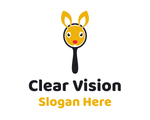 Bunny Magnifying Glass logo design