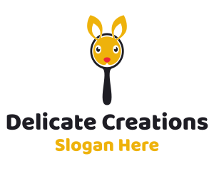 Bunny Magnifying Glass logo design