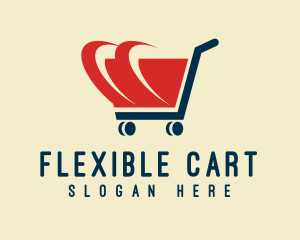 Red Shopping Cart Speed logo design