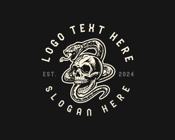 Skull Serpent Snake logo