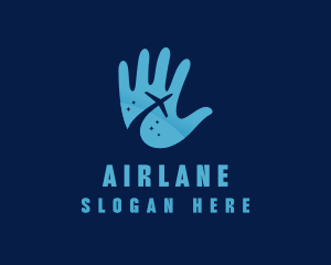 Hand Airplane Travel logo