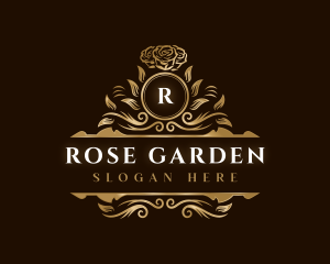 Floral Leaf Rose logo design