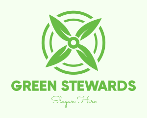 Green Leaf Propeller logo design