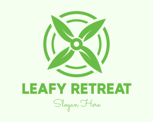 Green Leaf Propeller logo design