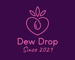 Pink Heart Droplet logo design