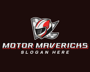 Motorcycle Racing Helmet logo design