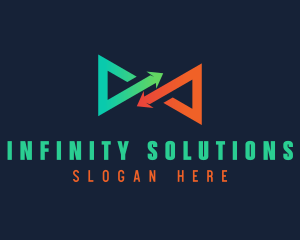 Gradient Infinity Arrow logo design