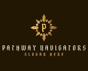 Ornate Compass Navigation logo design